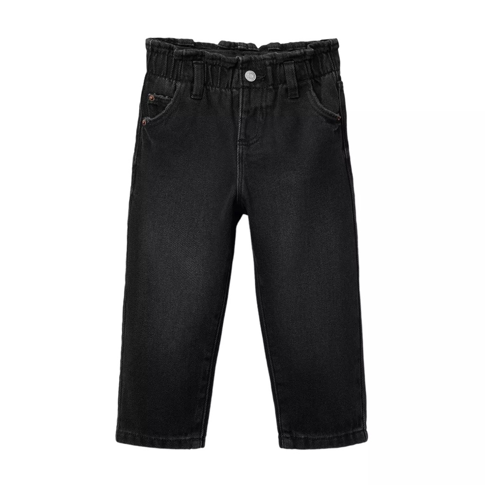 Zara Black Elastic-Waist Kids Jeans